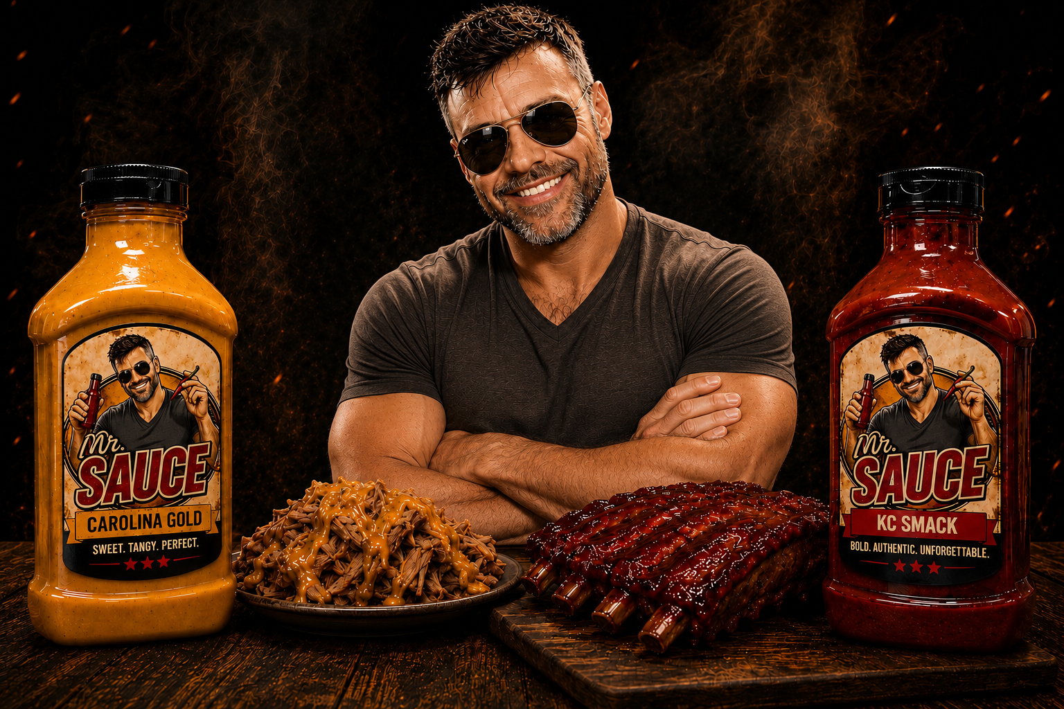 Mr. Sauce Carolina Gold and KC Smack craft sauces
